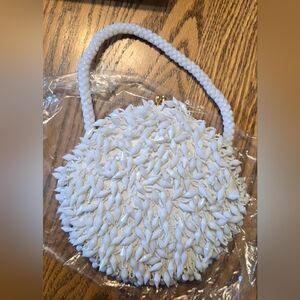 Adele Vintage 60's Elegant White Beaded Purse NIB